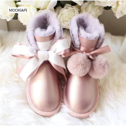 2019 top quality brand womens snow boots, real sheepskin, 100% natural wool, fashionable womens shoes, 6 colors
