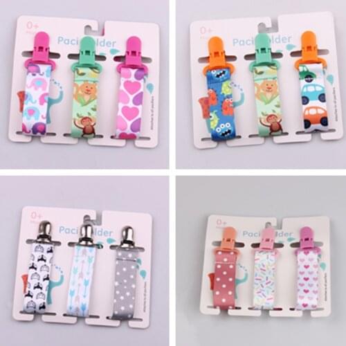 3PCS/Set New Baby Pacifier Clip Chain Baby Dummy Pacifier Soother Nipple Chain Clip Buckle Anti-out Clip Holder Anti-Drop Hanger