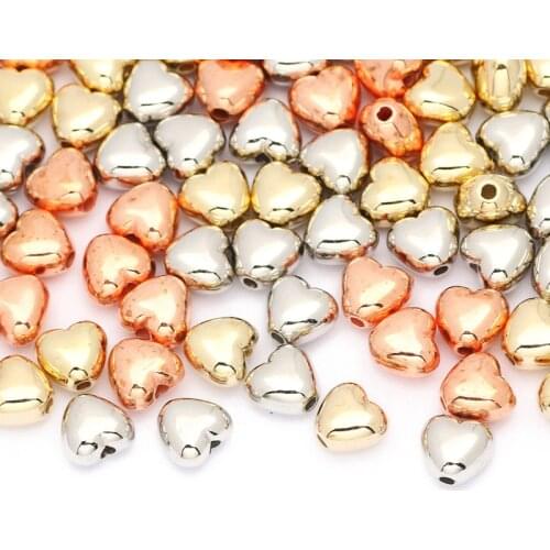 100-500pcs/lot Heart-Shaped 5x4mm CCB Acrylic Spacer Beads For Jewelry Making DIY Charm Necklace Bracelet Beaded Accessories