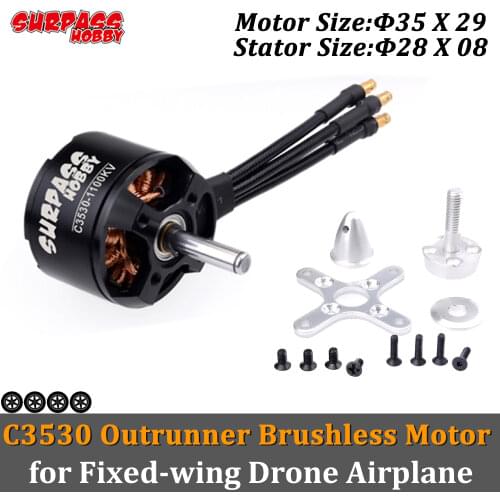 Surpass Hobby 2pcs Brushless Motor C3530 1100KV 1400KV 1700KV 30A ESC for RC Model Fixed Wing Drone Airplane Aircraft Helicopter
