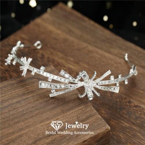 CC Crown for Women Wedding Hair Accessories Bridal Hairwear Engagement Jewelry Crystal Hairbands Romantic Tiaras Headdress M185