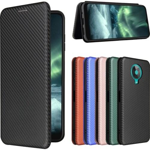 For Nokia 6.3 Case Luxury Flip Carbon Fiber Skin Magnetic Adsorption Protective Case For Nokia 6.3 Nokia6.3 Phone Bags