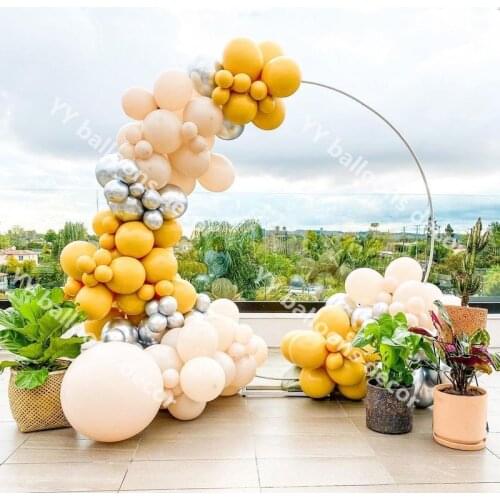 DIY Double Ginger Latex Skin Ballon Global Retro Cream Peach Balloons Garland Arch Baby Shower Party Decoration Wedding Supplies