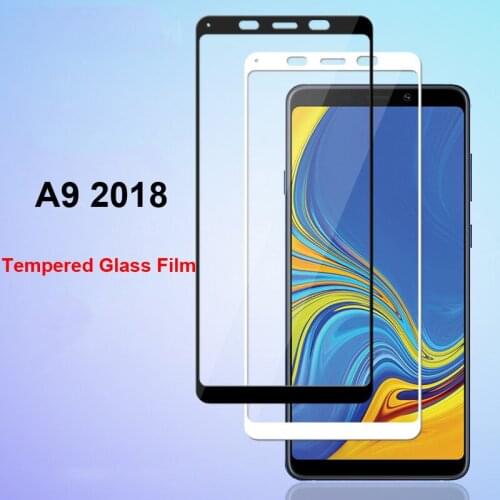 For Samsung Galaxy A9 2018 High Quality Explosion-proof Tempered Glass Full Cover Screen Protector Film Black Color Glass Film