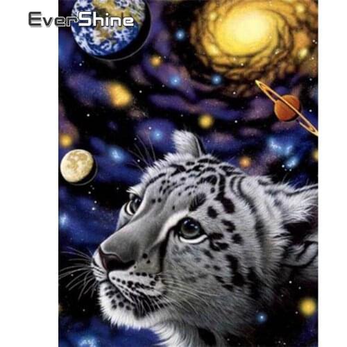 Evershine 5D DIY Diamond Painting Tiger Cross Stitch Kit Diamond Embroidery Animal Rhinestones Pictures Home Decoration