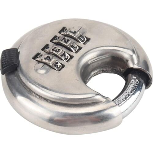 Combination Disc Padlocks Stainless Steel 4 Digit 70mm Easily Installation Personal Car Elements for Trailer Storage Unit