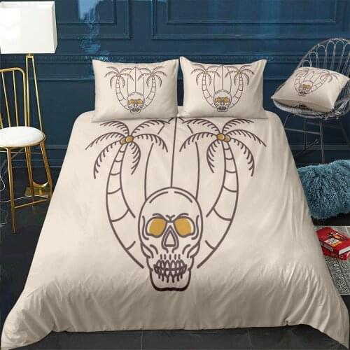 Aloha Summer Skull 2 Quilt Cover Pillowcase 3Piece Comforter Bedding Set With Pillow Case Single Double Duvet Cover Home Decora