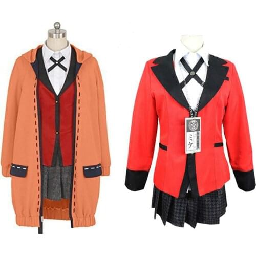 Kakegurui Compulsive Gambler Runa Yomozuki Kakegurui Cosplay Costume Runa Yomozuki Coat Jabami Yumeko Cosplay Costume