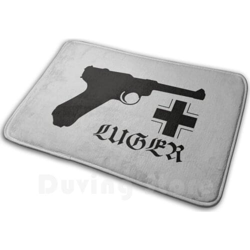Luger Pistole Parabellum P08 Germany Ww2 Pistol Mat Rug Carpet Anti-Slip Floor Mats Bedroom Luger Gun Classic Iconic Famous