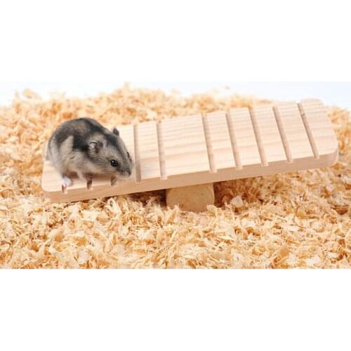 Small Pet Seesaw For Hamster Toy Wooden Guinea Pig Cage Playing Rodent Rat Sport Hedgehog Chinchilla Climbing Exercise Toys