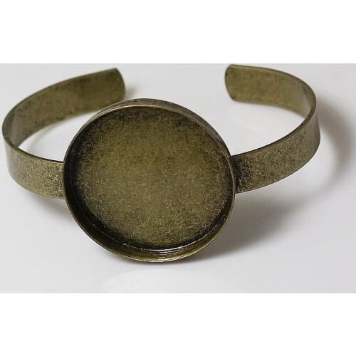 Multi-color Cuff Bracelet Settings Bases Blank with Round Deep Wall Bezel Cabochons Open Bracelet Bangle Findings