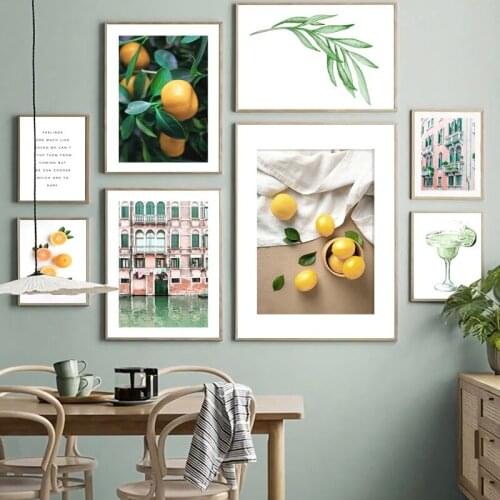 Wall Art Canvas Painting Venice Water City Valencia Orange Lemon Nordic Posters And Prints Wall Pictures For Living Room Decor