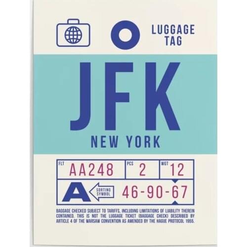 Wall Art Pictures HD Prints Poster Retro Airline Luggage Tag Letter Home Decor Canvas Paintings Modular Frame For Living Room