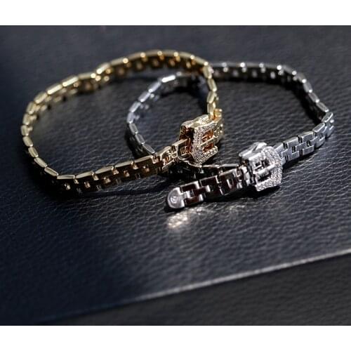 2020 New Luxury Bracelet 18K Gold Watch Belt Bracelet Women Simple Fashion Zircon Belt Buckle Adjustable Bracelet