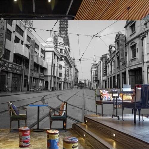 Beibehang Custom wallpaper 3d murals old Shanghai retro modern minimalist TV background wall foreign personality mural wallpaper