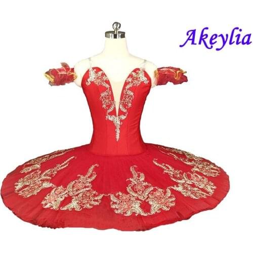 Red Flower Fairy Romance La Esmeralda Professional Ballet Tutu Costume Girls Kids Ballerina Sugar Plum Fairy Pancake tutu
