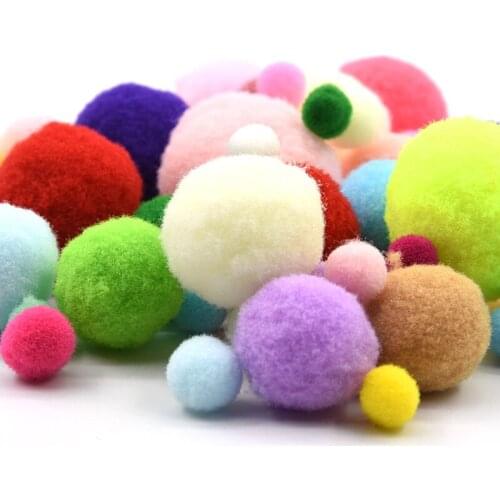 8/10/15/20/25/30mm Multi Size Mix Color Fluffy Soft Pom Pompoms Ball Handmade Kids Toys Wedding Decor DIY Sewing Craft Supplies