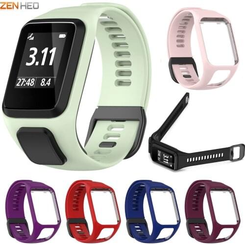 Silicone Wrist Strap For TomTom Runner 2 3/Spark 3/Golfer 2 Replacement Watchband For TomTom 2 3 Series