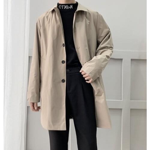 Oversize Men Streetwear Trench Coat 2021 Autumn Mens Hip Hop Harajuku Long Jackets Coats Vintage Male Black Windbreaker