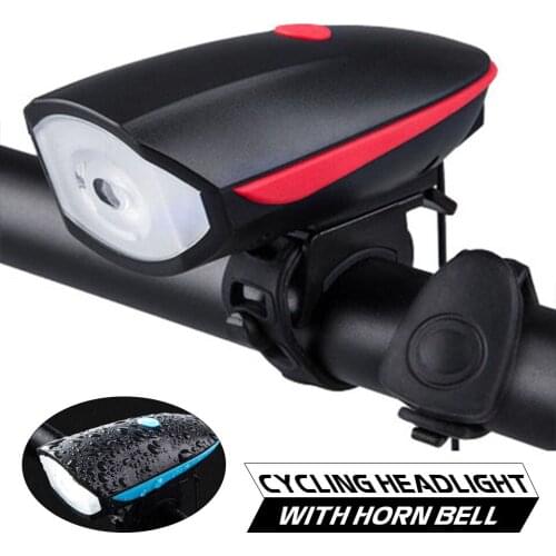 USB ReChargeable Bicycle Bell Flashlight Bike Horn Light Headlight Cycling Multifunction Ultra Bright Electric Loud Horn Bell