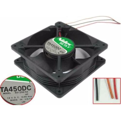 Nidec TA350DC TA450DC B31256-56 Server Cooling Fan DC 12V 0.49A 120x120x38mm 3-wire