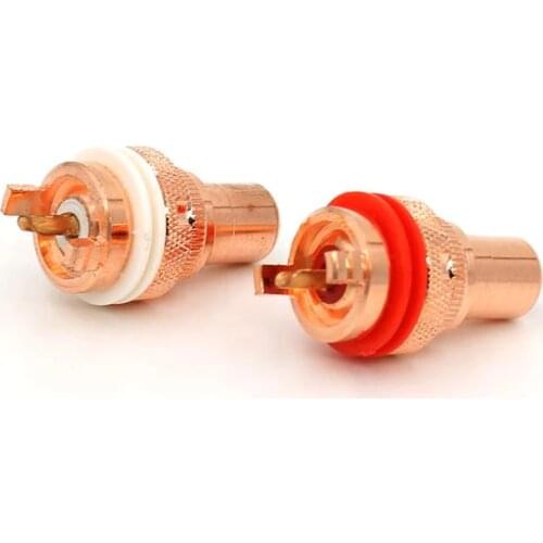 Hi-End red copper Non Solder RCA Socket Connector for CD player amplifier