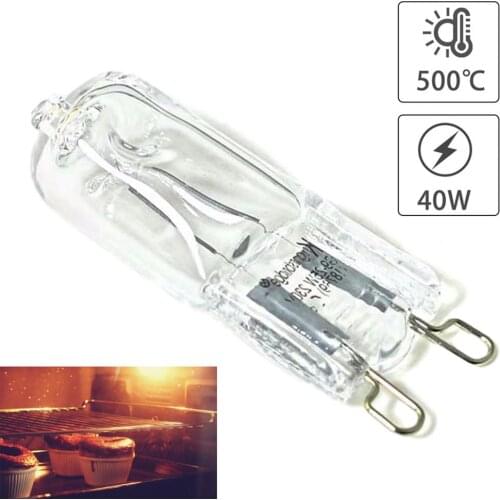 1/2pcs G9 Oven Lamp High Temperature Resistant Durable Halogen Oven Lamp 500℃ Steam Box Anchor Lamp Oven Lighting Bulb 40w