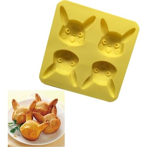 2 Pack 4 Cavity Animal Shape Chocolate Mold Cartoon Rabbit Cookie Mould Cake Candy DIY Pastry Tool