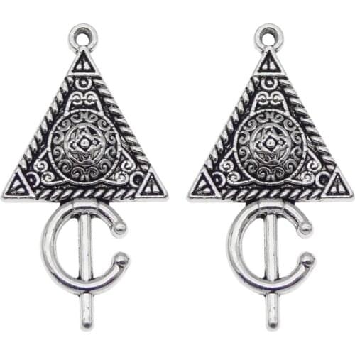 20pcs/lot Alloy Charms Retro Neklace Pendant Geomitric Triangle Bracelet Religious Jewelry Finding Gifts Crafts Earrings DIY