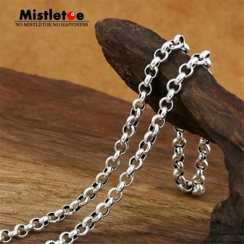 Authentic 100% 925 Sterling Silver Classic Vintage 5.0mm Round Link Necklace Chain Jewelry For Women Or Men