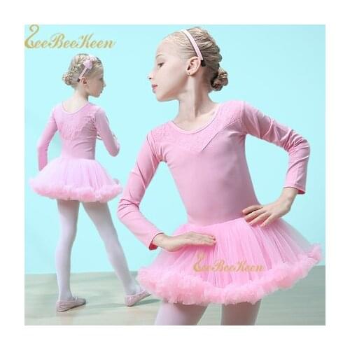 Ballet Leotard Ballet Dress Dance Costume Gymnastics Leotard Long/short Sleeve Pink/purple Lace For Girl Ballet Tutu Dance Wear