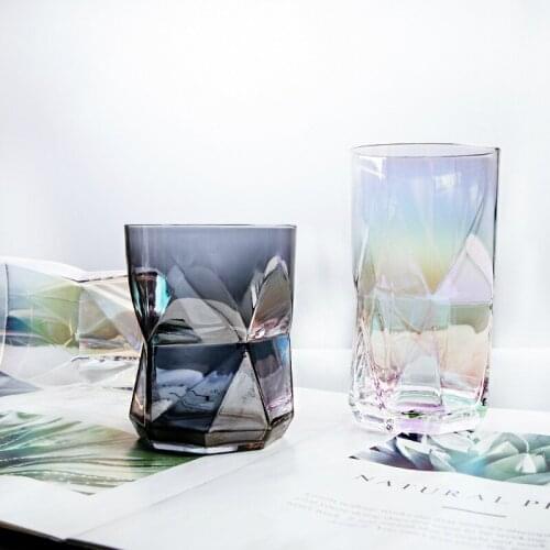Nordic Whisky Geometric Cup Household shot Glass Cup Colorful Juice Wine Cup Transparent Mug Whiskey Beer Glass gafas verre