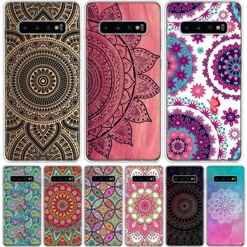 Colored totem mandala flower Phone Case for Samsung Galaxy S10 S20 Ultra Note 10 9 8 S9 S8 S7 J4 J6 J8 Plus Lite + Popular Cover
