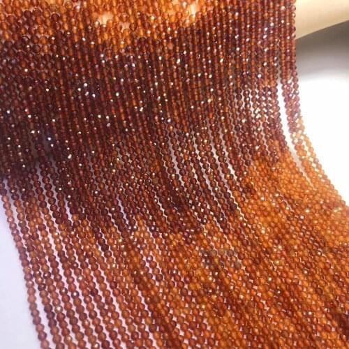 Garnet orange gradient color round faceted 2/3mm for DIY jewelry making loose beads FPPJ wholesale beads nature gemstone