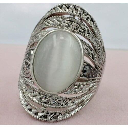 Hot sell new - free shipping charming fashion Animal stone beeswax jades Opal Tibet Silver luck Thumb Ring