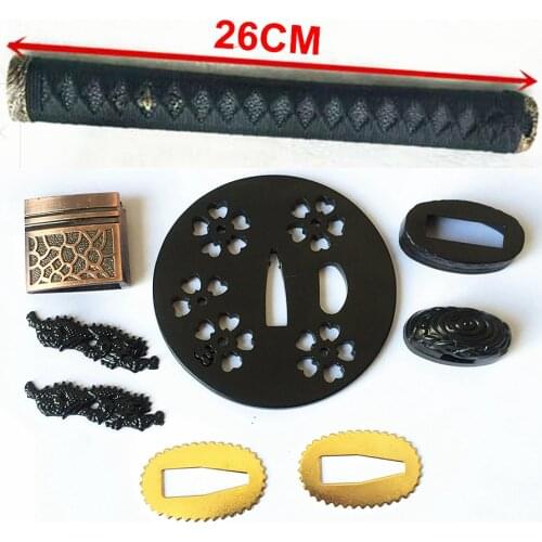 Nice Iron Hand Guard Fittings for Japanese Samurai Sword Katana/Wakizashi Set Accessory Tsuba+FUCHI+KASHIRA+MENUKI+HABAKI