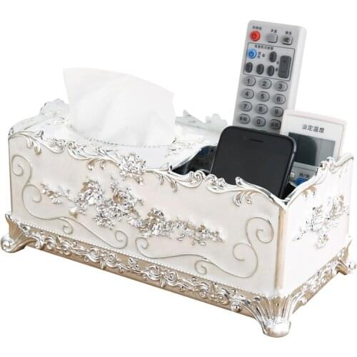 European Style Creative Living Room Home Dining Room Desktop Multifunctional Remote Control Pumping Paper Tissue Storage Box