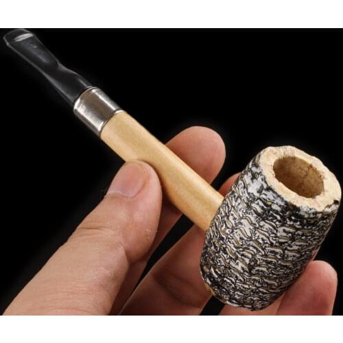 Corncob Tobacco Pipe, Handmade Wooden Corn Cob Pipe-Straight type,Barrel shaped