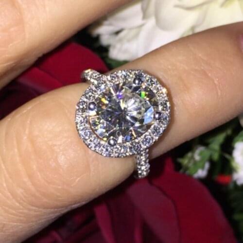 Fashionable and Elegant 925 Standard Sterling Silver Creative Ladies' Wedding Wedding Princess Love Ring Size 5-11