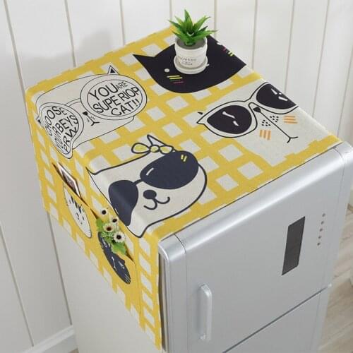 Cartoon Liene Washing Machine Refrigerator Dust Proof Cover Multi-Function Fridge Pouch Organizer Storage Bag Dual Purpose FC123