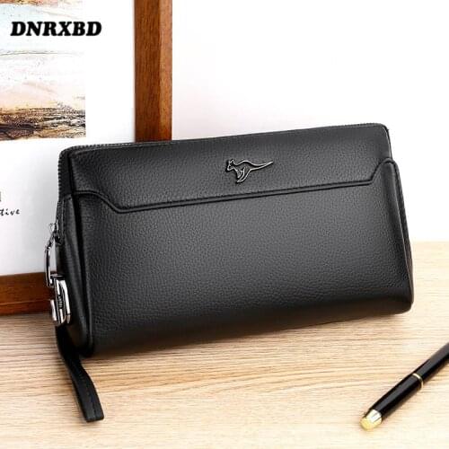 Anti-theft Men Wallets Large Capacity Coin Pocket Cell Phone Pocket Code Lock Bag Zipper Men Clutch Bag Money Bag Purse for Men