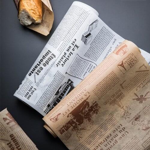 Vintage Bake Parchment Paper Baking Tools Food Grade Hamburger Paper Grease Paper Bread Sandwich Fries Wrappers Cookie Oilpaper