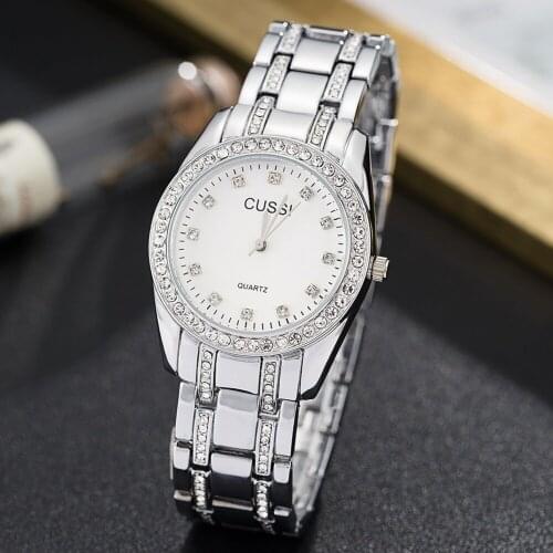 CUSSI 2019 Luxury Women Watches with Rhinestones Ladies Bracelet Watches Fashion Women Quartz Wristwatch relogio feminino Clock