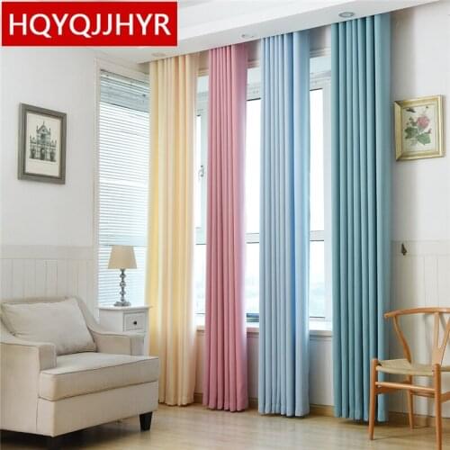 Modern plain Solid color Blackout Curtains for Living Room Sheer Curtains for Kitchen window curtain Bedroom Custom Finished