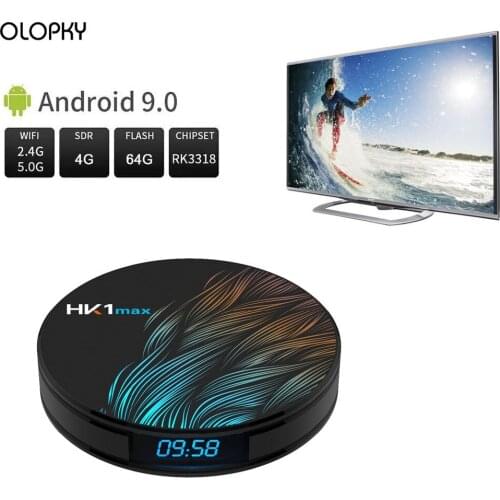 Smart TV BOX HK1 MAX RK3318 DDR3 4G 64G Android 9.0 TV Receiver 4K 2.4G/5G Dual Wifi BT 4.0 Media Player Play Store Set Top Box