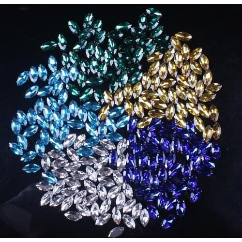 Rhinestones Applique Four Claws Crystals for Wedding Dress Straps for Sewing Rhinestone The Horse Eye Rhinestones Sewn Diamond