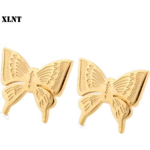 XLNT 2019 Hot Sale New Luxury Stud Earring Butterfly Earrings Ladies Statement Ear Jewelry Wholesale Pendientes