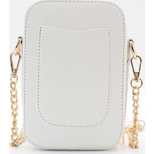 Womens White Two Mesh Pockets Shoulder Cross Bag Product dimensions: Width 11 cm, Height 17 cm, width 6 cm