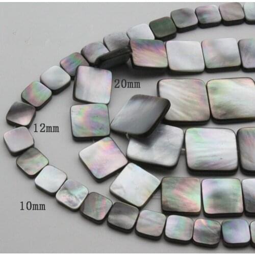 5pcs / bag natural black shell ladies fashion wild straight hole square beads jewelry DIY necklace bracelet earrings accessories