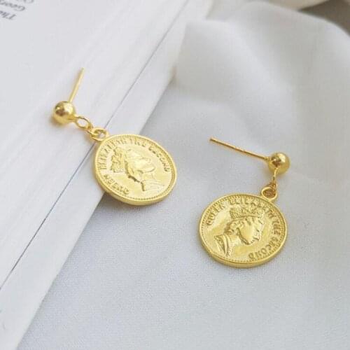 Hot Sale Real 925 Sterling Silver Stud Earrings For Women Statement Gold Face Figure Earring Party Gifts Accessories